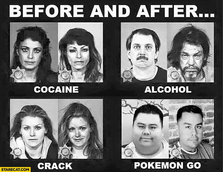 Pokemon Go Effects compared to drugs and alcohol