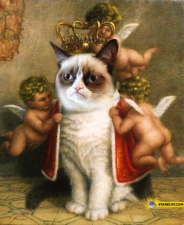 Grumpy cat as a king