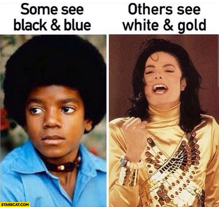 Some see black and blue others see white and gold Michael Jackson ...
