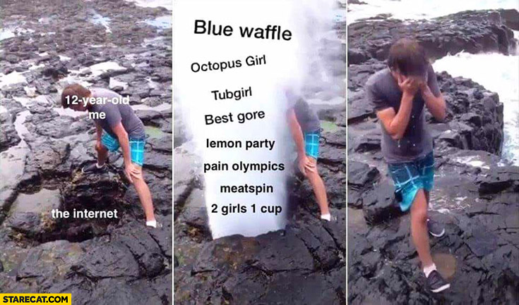 12-year-old me vs the internet: blue waffle, octopus girl, gore, my eyes hurt
