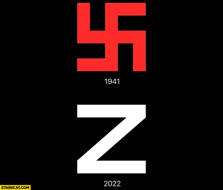 1941 swastika 2022 z sign Russian invasion on Ukraine