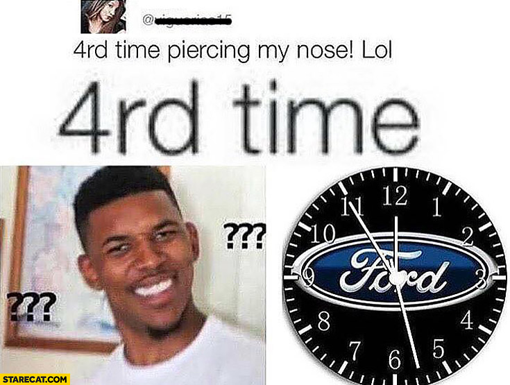 4rd time piercing my nose lol Ford time