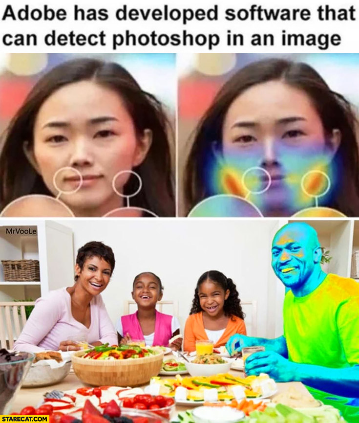 Adobe has developed software that can detect Photoshop in an image missing dad black man
