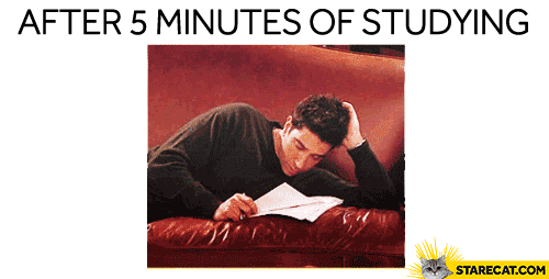 After 5 minutes of studying