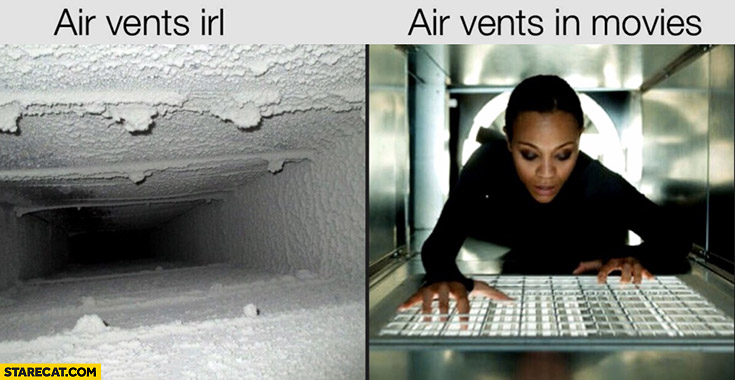 Air vents in real life vs air vents in movies clean comparison
