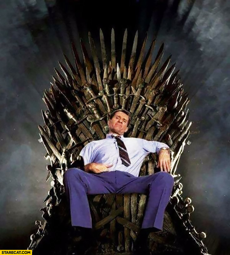 Al Bundy sitting on a throne Game of Thrones