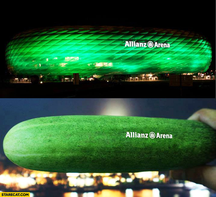 Allianz Arena looks like cucumber