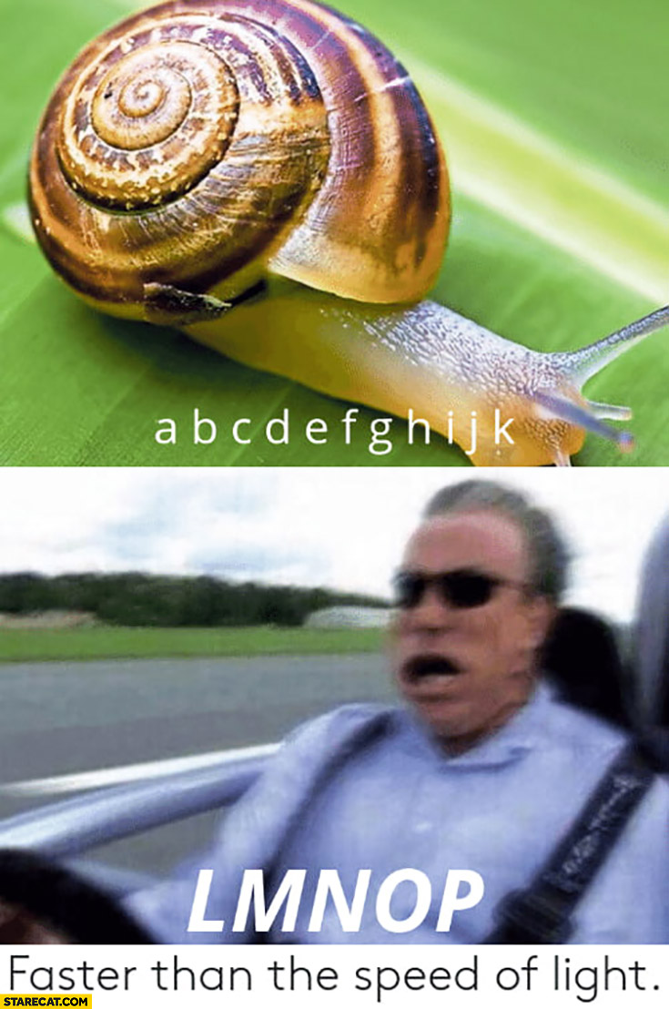 Alphabet song LMNOP faster than the speed of light Jeremy Clarkson