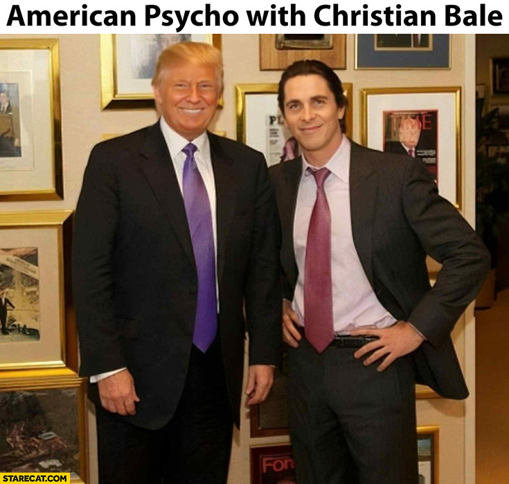 American Psycho with Christian Bale Donald Trump