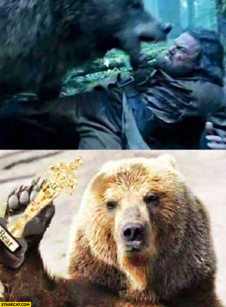 And the oscar goes to Leonardo DiCaprio bear takes it