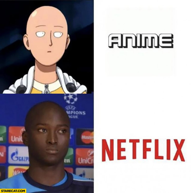 Anime cartoon vs Netflix adaptation black skin