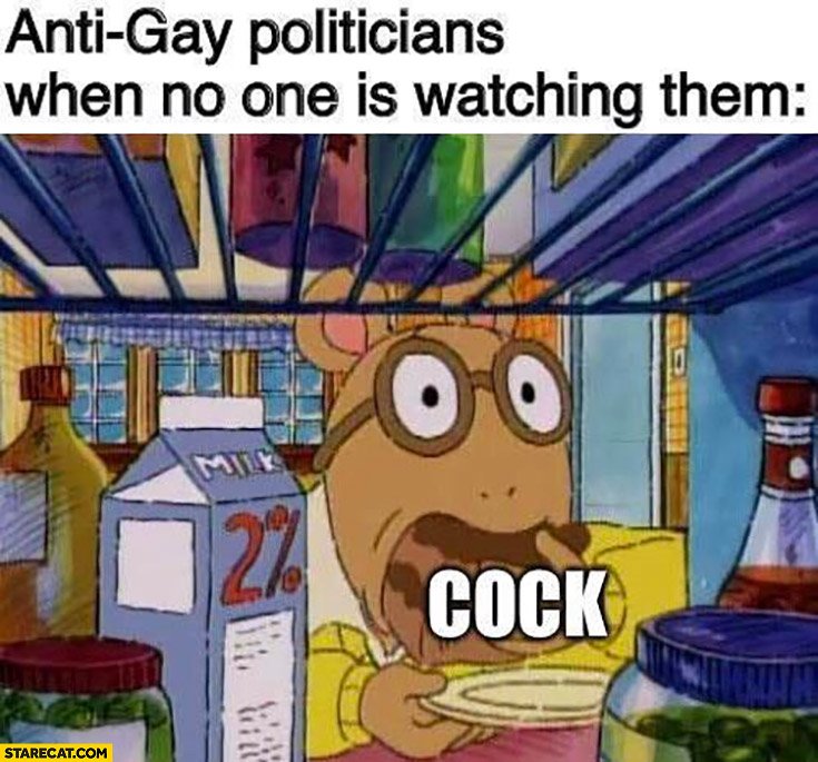 Anti-gay politicians when no one is watching them eating cock