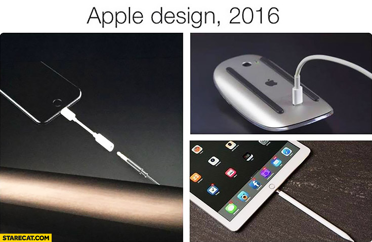 Apple design 2016 headphones jack adapter pencil charging mouse