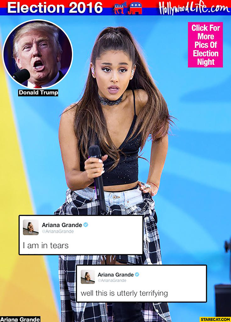 Ariana Grande after USA 2016 elections: I am in tears, this is utterly terrifying