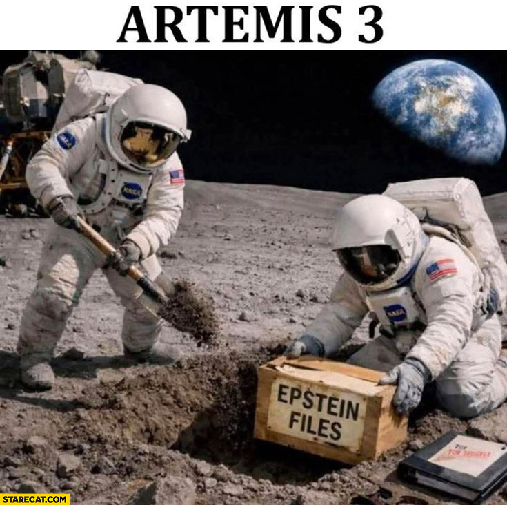 Artemis 3 hiding box with epstein files on the moon