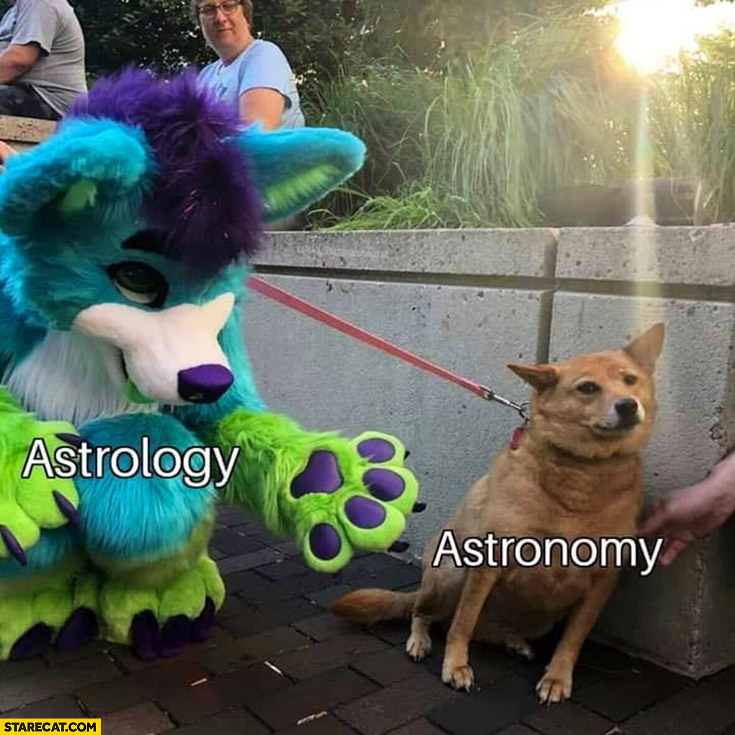 Astronomy dog scared terrified of astrology