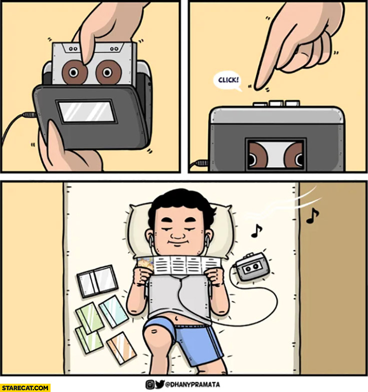 Back in the old days when you bought new album on a cassette comic