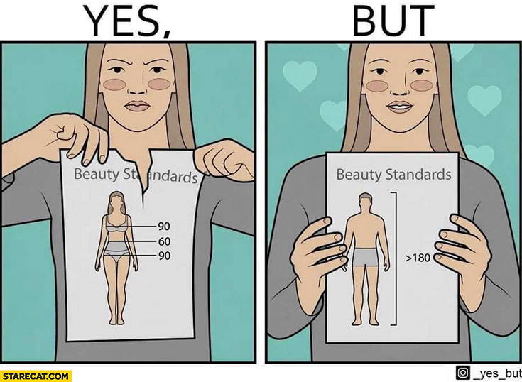 Beauty standards: man, woman yes, but