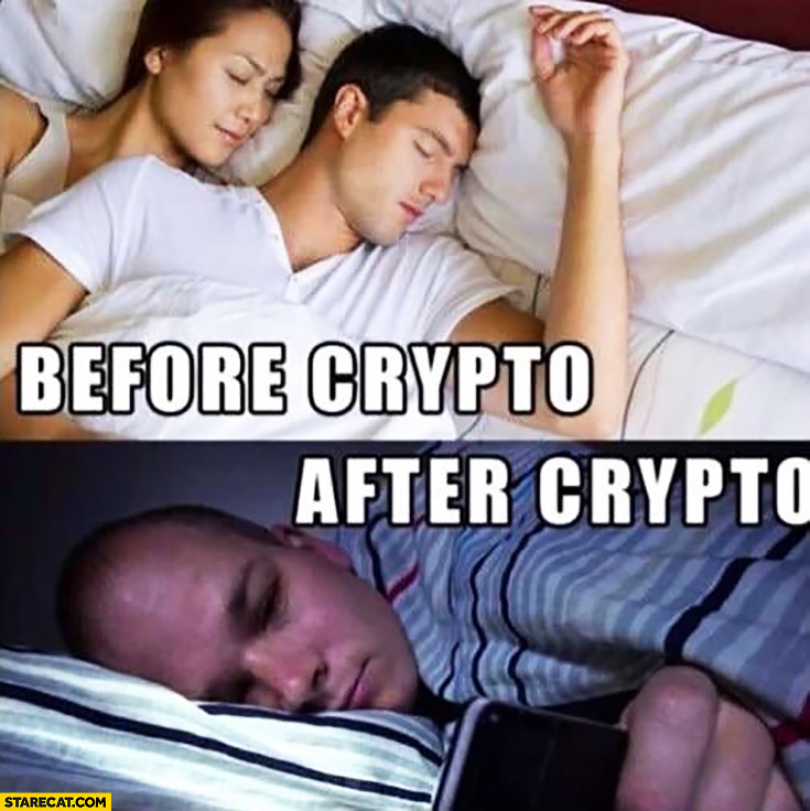 Before trading cryptocurrecies, after crypto comparison sleeping well vs checking phone