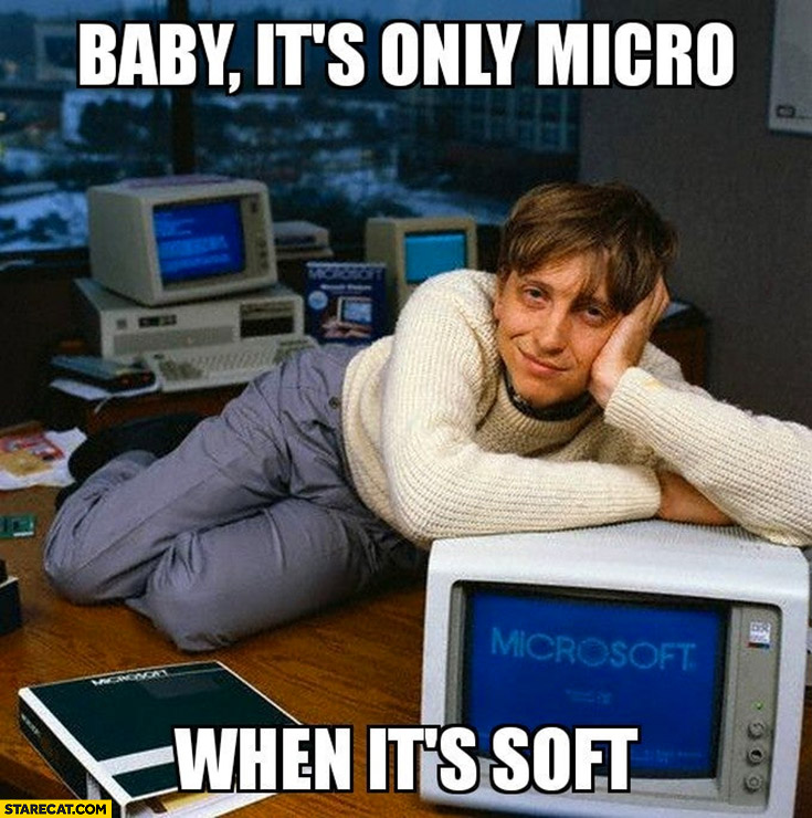 Bill Gates baby it’s only micro when it’s soft microsoft