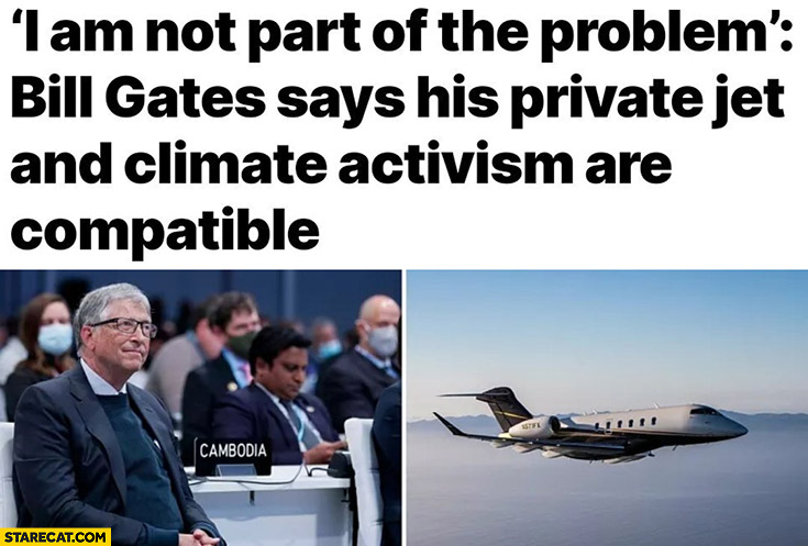 Bill Gates I am not the part of the problem says his private jet and climate activism are compatible