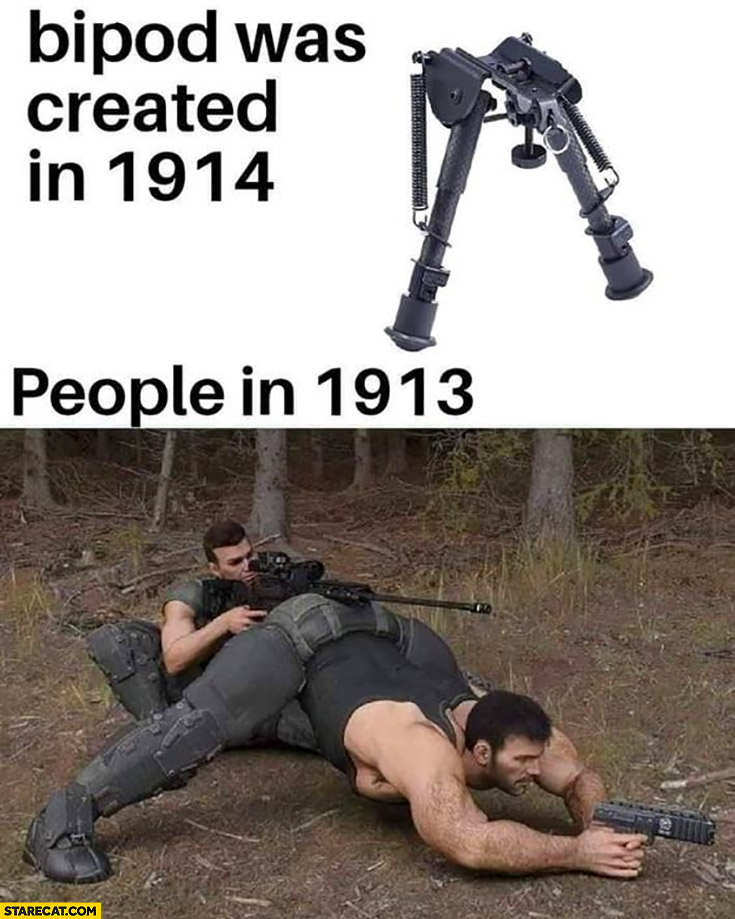 Bipod was created in 1914 vs people in 1913 were shooting like this