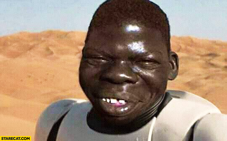 Black stormtrooper Star Wars Finn photoshopped