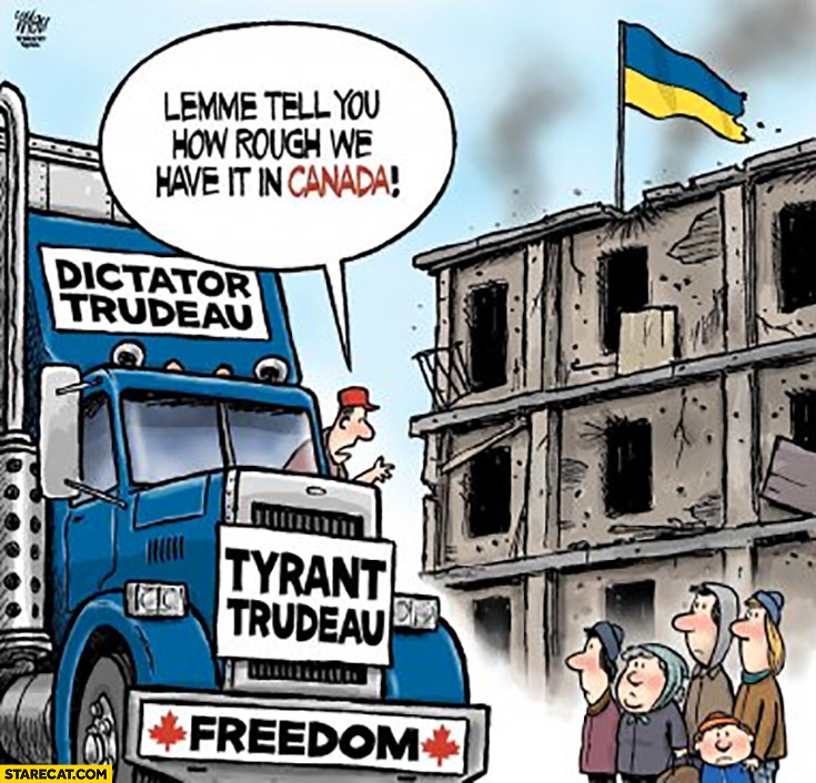 Canadian trucker to Ukrainians after bombing let me tell you how rough we have it in Canada