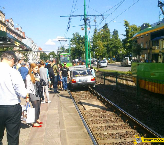 Car on rails Poland