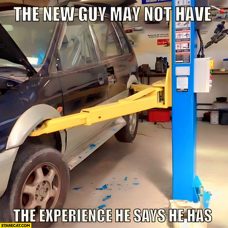 Car repair shop the new guy may not have the experience he says he has