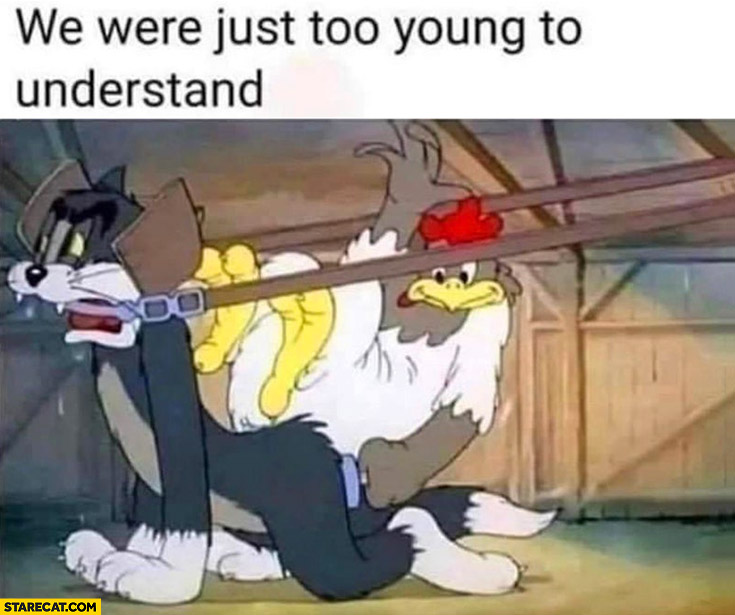 Cartoon adult scene we were just too young to understand