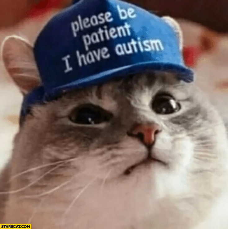 Cat please be patient I have autism hat cap