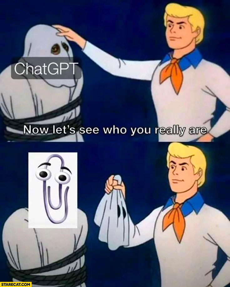 Chatgpt now let’s see who you really are paperclip from Word