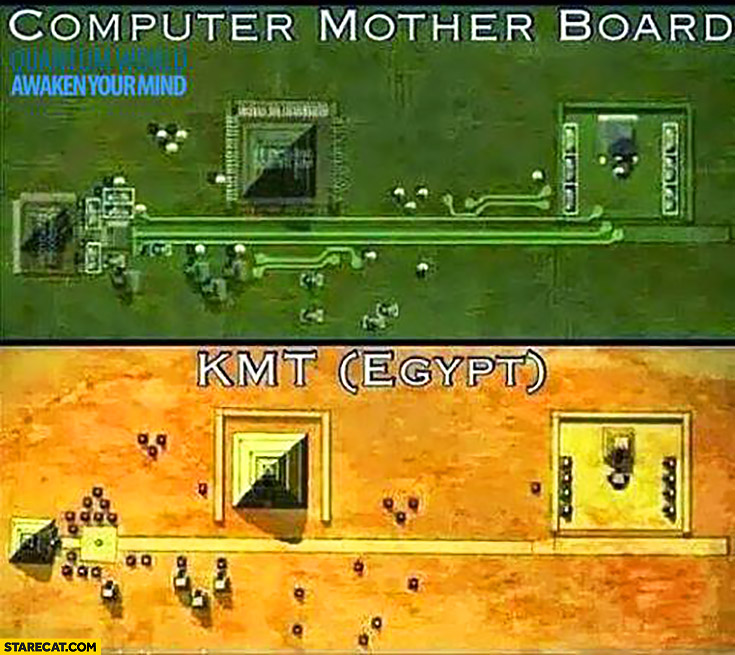 Computer mother board compared to KMT Egypt