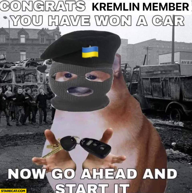Congrats Kremlin member you have won a car now go ahead and start it Ukraine rebels
