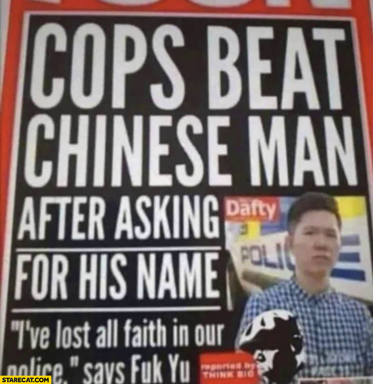 Cops beat Chinese man after asking for his name I’ve lost all faith in our police says fuk yu
