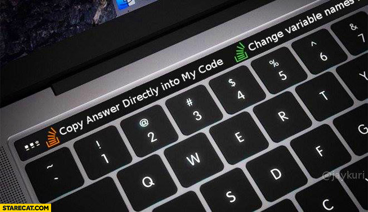 Copy answer directly into my code, change variable names. Stack overflow MacBook touch bar buttons apple