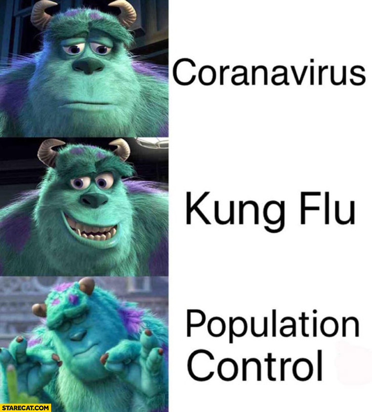 Coronavirus Kung Flu, population control, names naming Monsters Inc