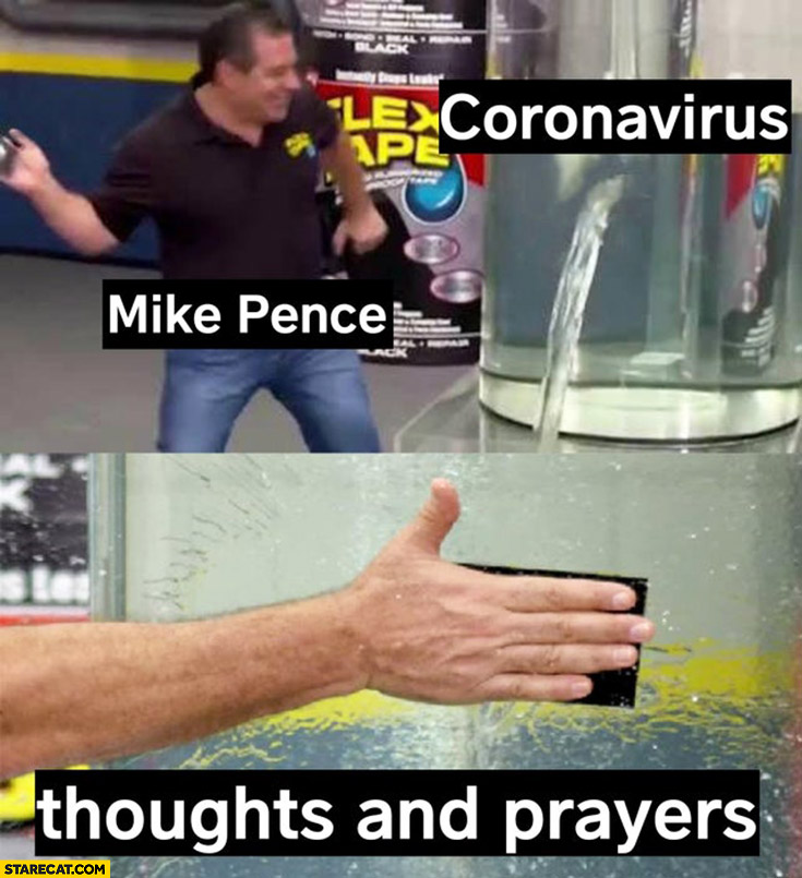 Coronavirus Mike Pence sticks patch thoughts and prayers