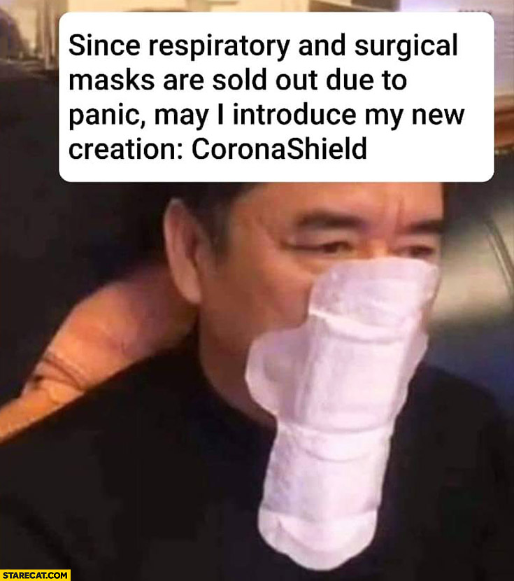 Coronavirus since respiratory and surgical masks are sold out due to panic may I introduce my new creation menstrual pad coronashield