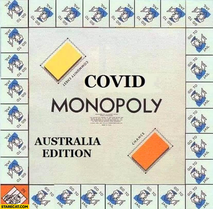 Covid monopoly Australia edition go to jail everywhere