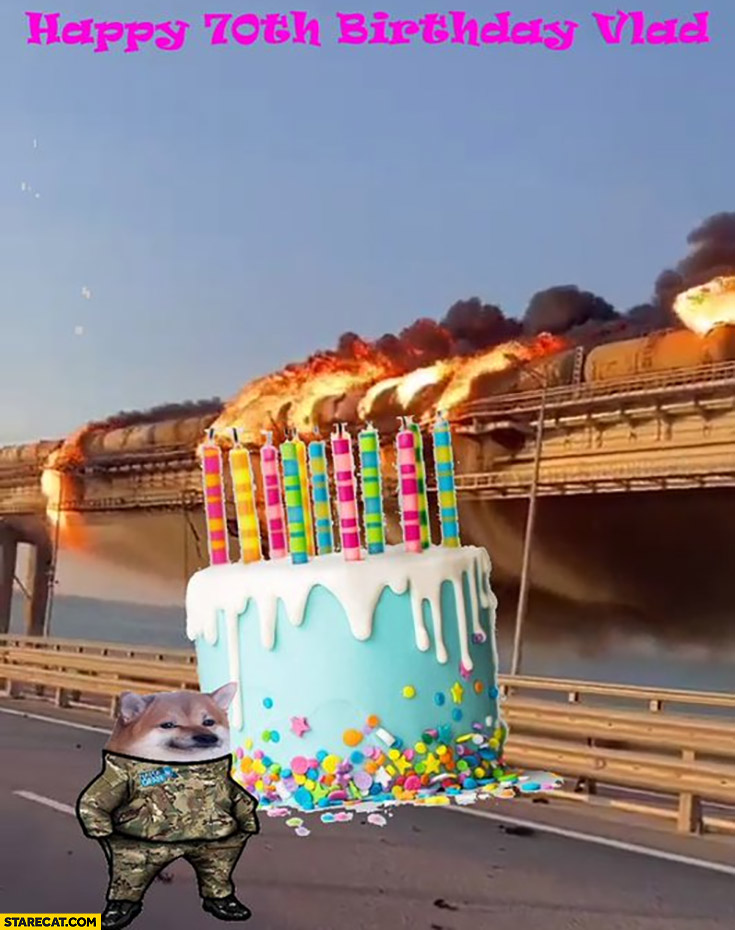 Crimea bridge happy 70th birthday Vlad Putin