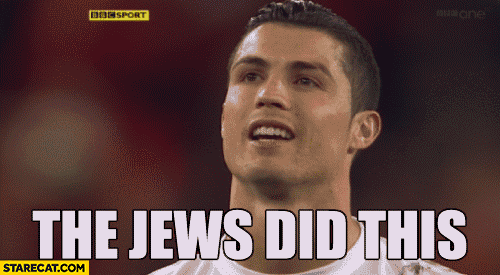 Cristiano Ronaldo saying the jews did this gif animation