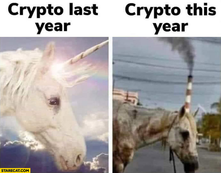 Crypto last year unicorn vs this year comparison