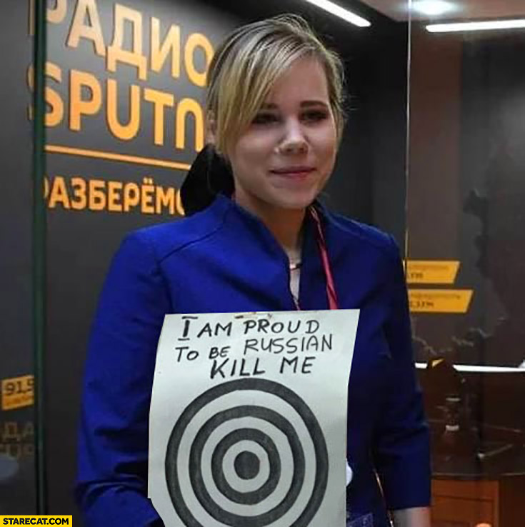 Darya Dugina I am proud to be Russian kill me gun sight