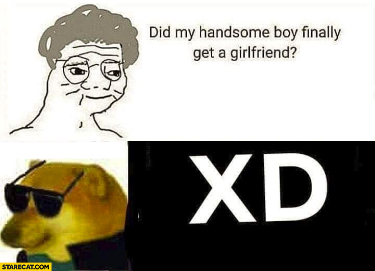 Did my handsome boy finally get a girlfriend? xD doge meme
