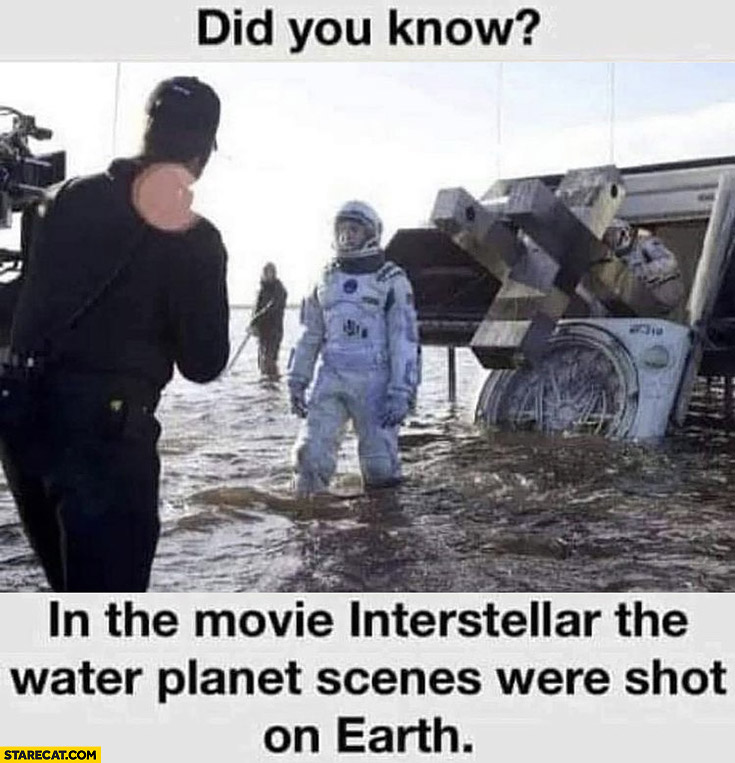 Did you know in the movie Interstellar the water planet scenes were shot on earth