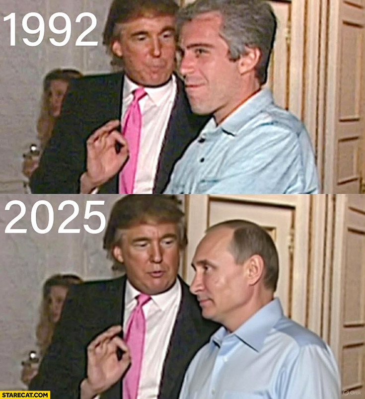 Donald Trump 1992 with Epstein, 2025 with putin