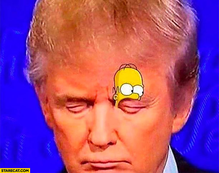 Donald Trump eye as Homer Simpson mouth