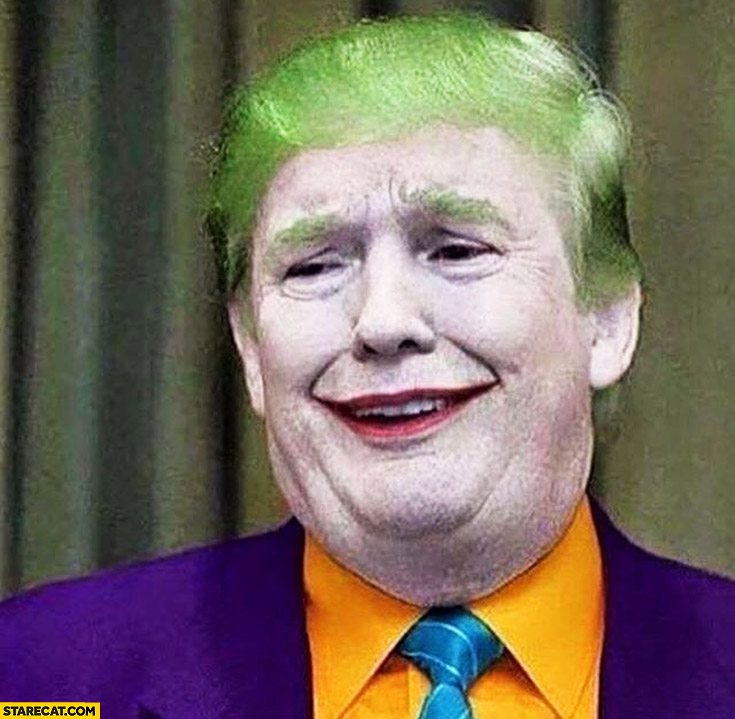 Donald Trump Joker makeup Batman